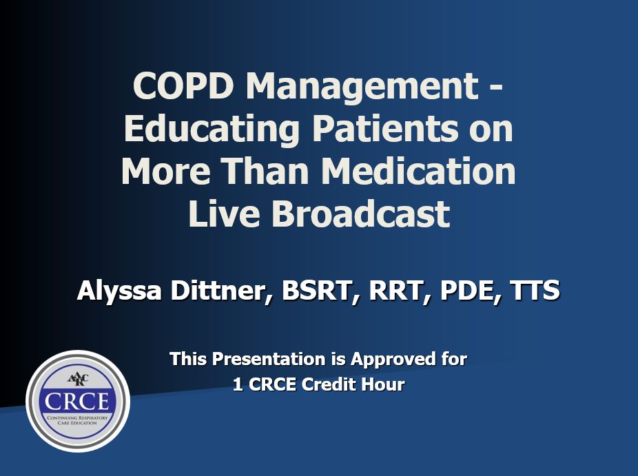 COPD Management: Educating Patients on More Than Medication Live Broadcast