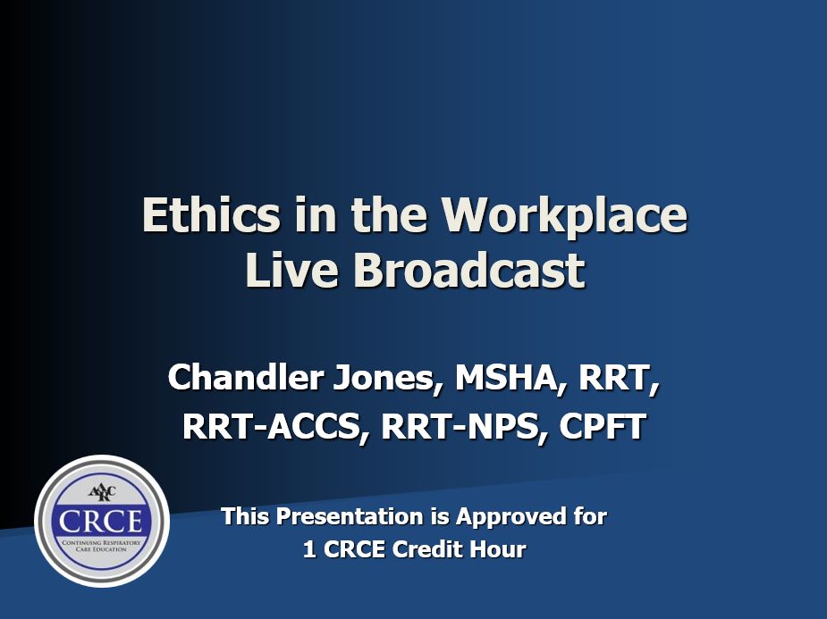 Ethics in the Workplace Live Broadcast