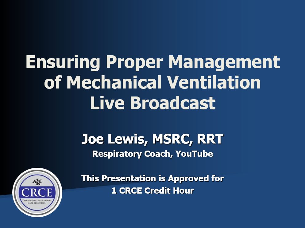 Ensuring Proper Management of Mechanical Ventilation Live Broadcast