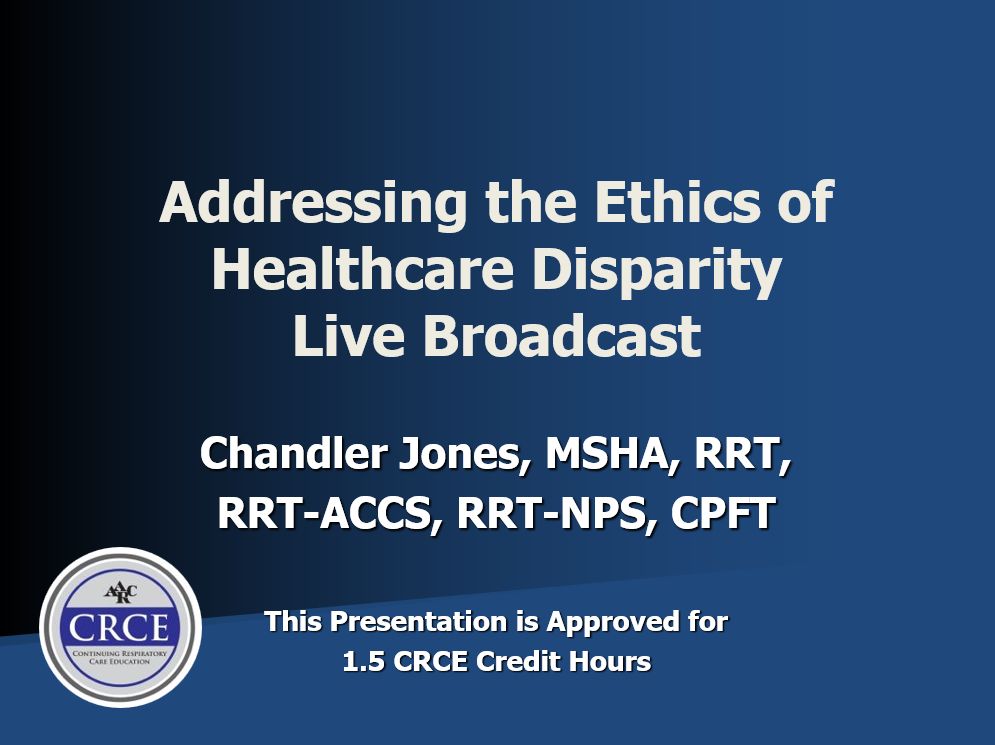 Addressing the Ethics of Healthcare Disparity Live Broadcast