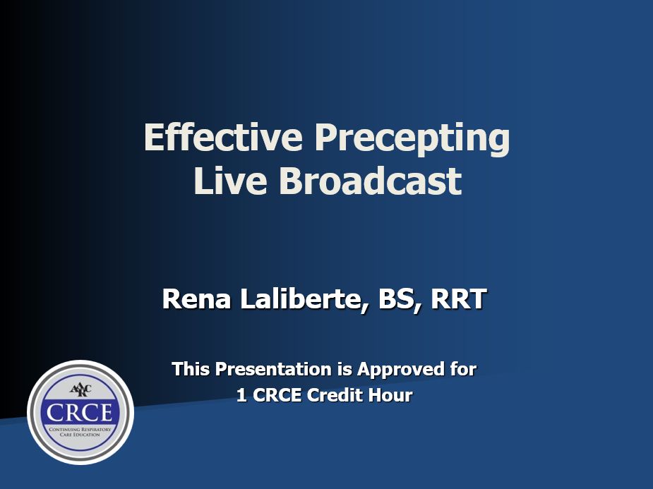 Effective Precepting Live Broadcast