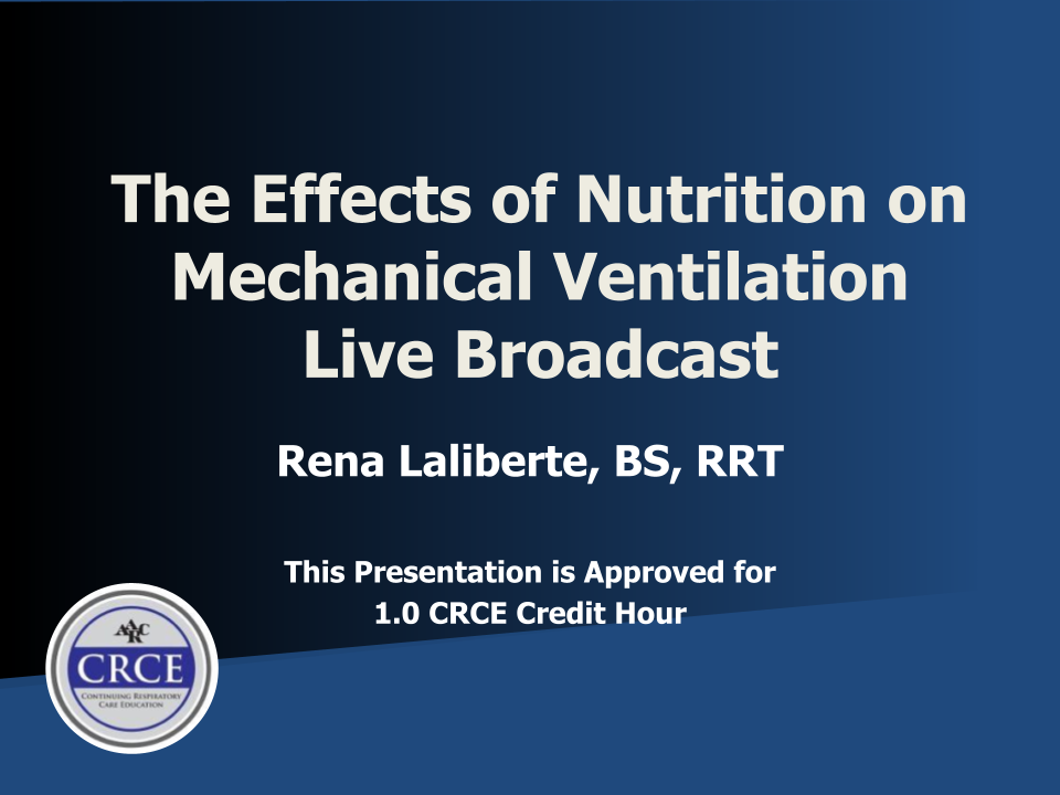 The Effects of Nutrition on Mechanical Ventilation Live Broadcast