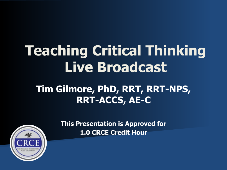 Teaching Critical Thinking Live Broadcast