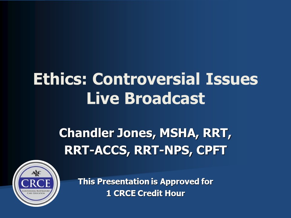 Ethics: Controversial Issues Live Broadcast